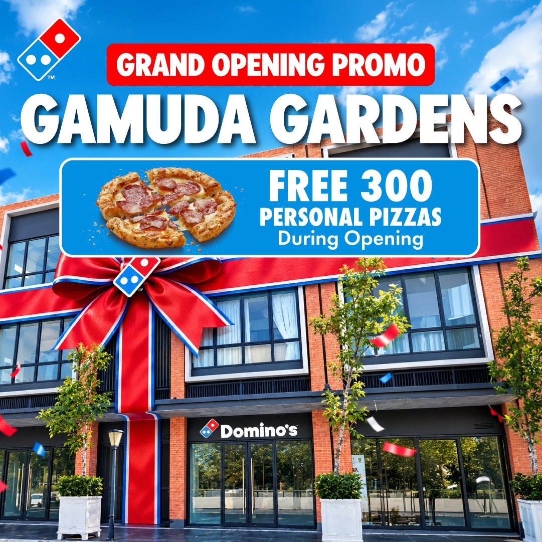 Domino's Pizza — 🍕 2 Regular Pizzas from RM22 + free Pepsi 1.5L — first month from 23 Oct