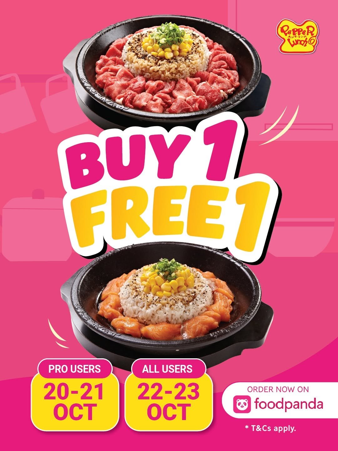 Pepper Lunch — 🍚 Buy 1 Free 1: Beef or Salmon Pepper Rice, 22–23 Oct for all users