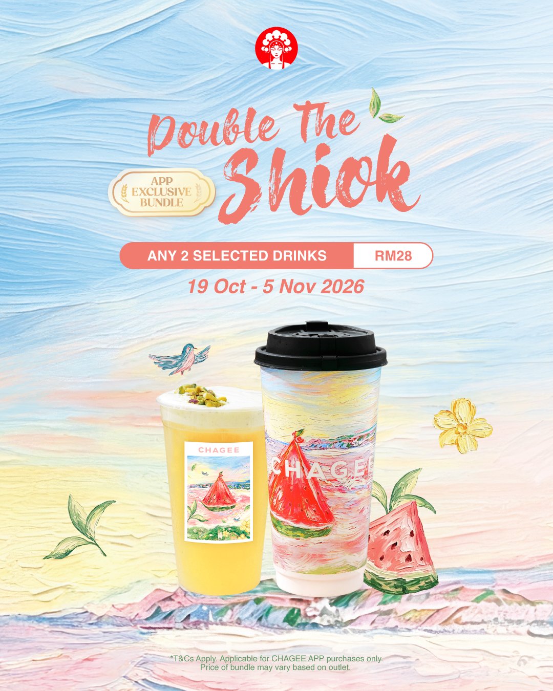 Chagee — 🧋 Any 2 selected drinks for RM28, 19 Oct – 5 Nov 2026